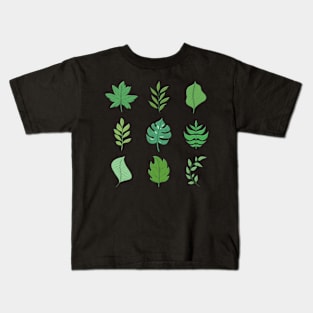 Little Leaves, Green Drawing Kids T-Shirt